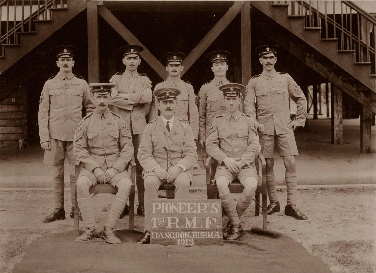 Los pioneros del 1er Royal Munster Fusiliers, Rangún, Birmania, 1913 de Unbekannt