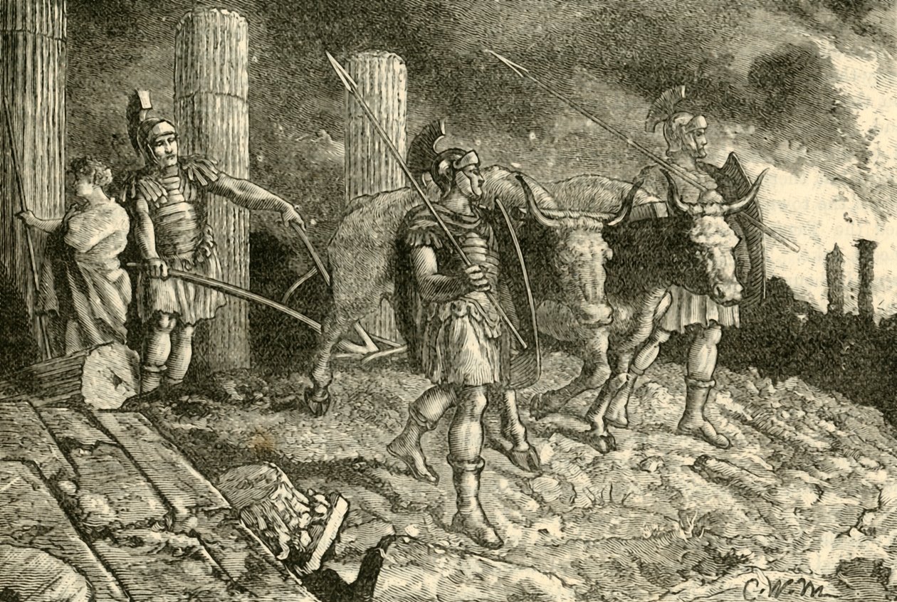 El arado pasando por el sitio de Cartago, 1890 de Unbekannt