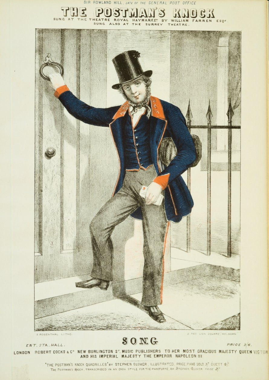 El golpe del cartero, c1855 de Unbekannt