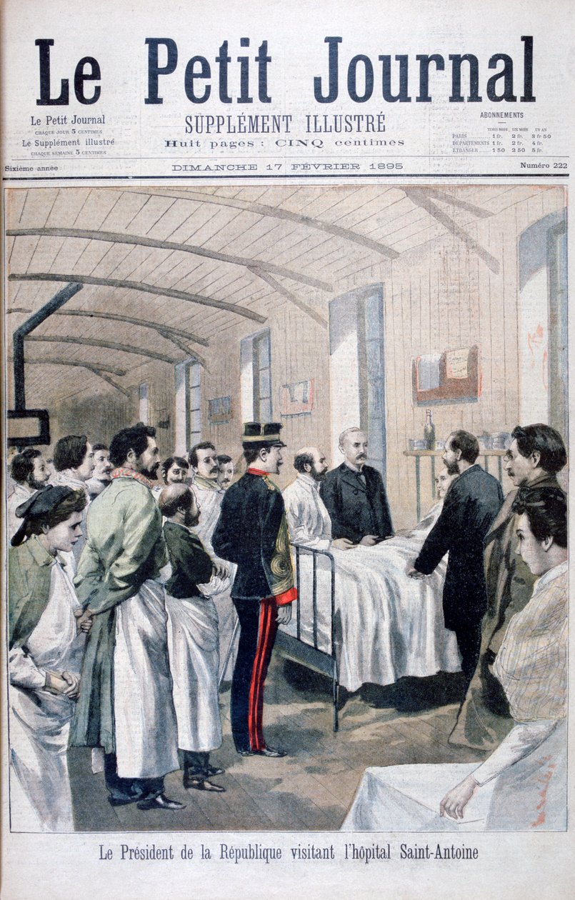 El Presidente de la República, Félix Faure, visitando el Hospital Saint-Antoine, París, 1895 de Unbekannt