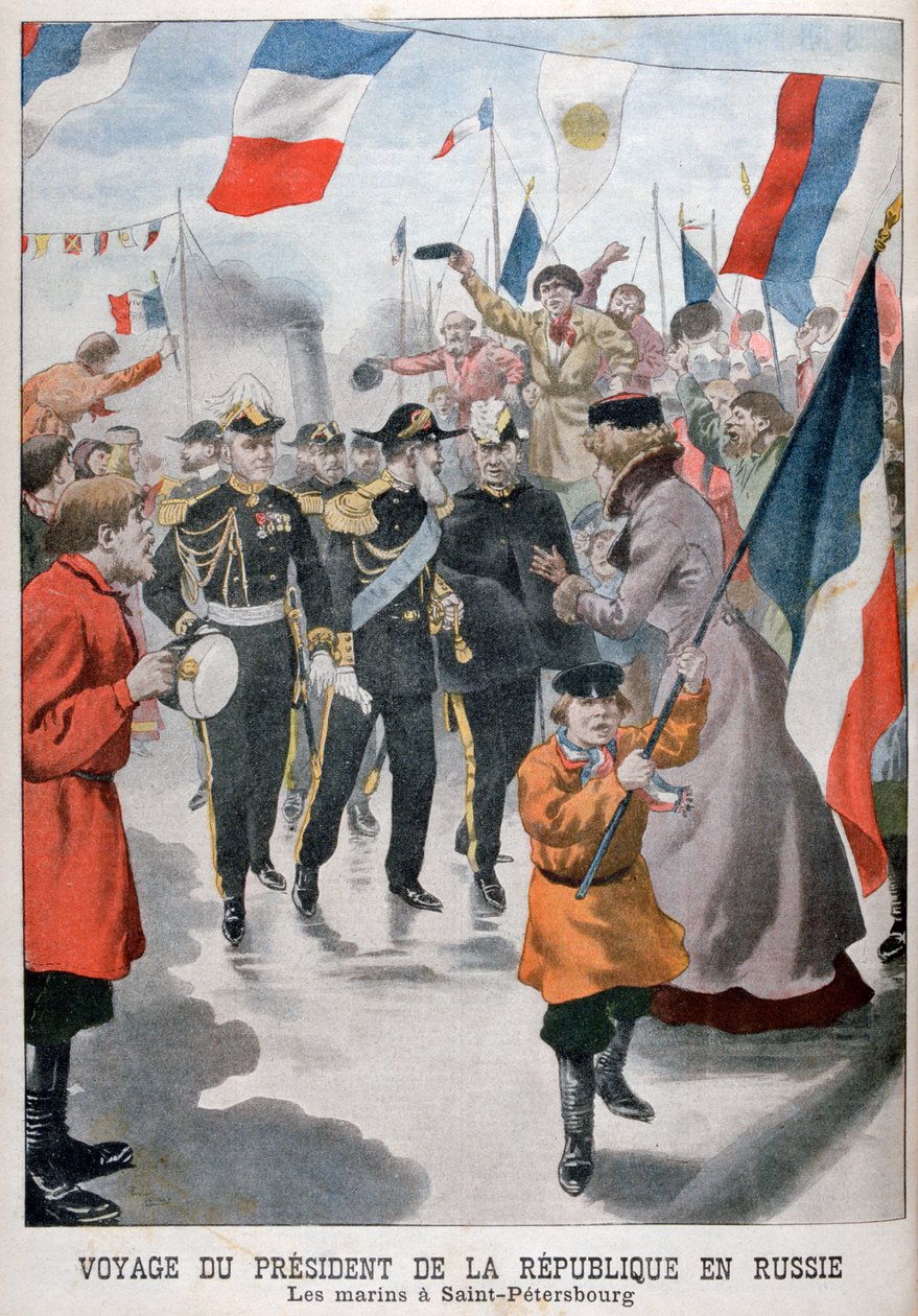 El presidente de la República de Francia visitando San Petersburgo, Rusia de Unbekannt