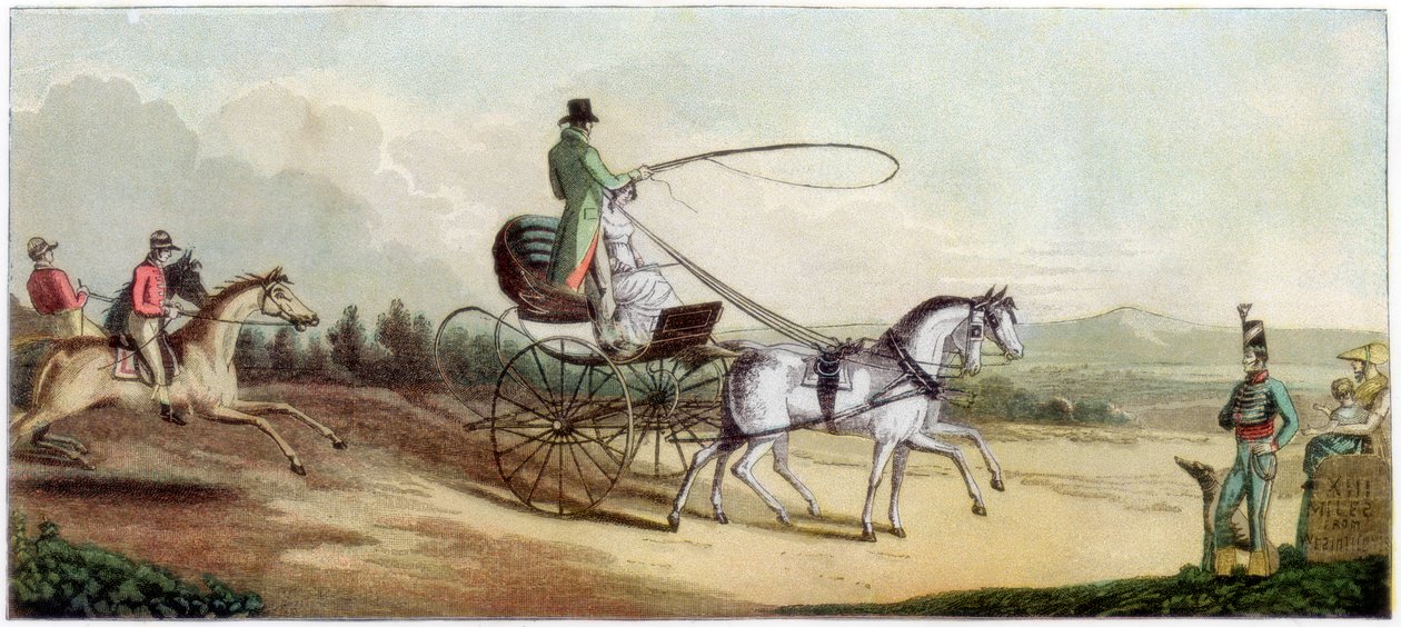 El Príncipe Regente conduciendo a Mrs Q en el camino a Brighton, finales del siglo XVIII o principios del XIX 1890 de Unbekannt