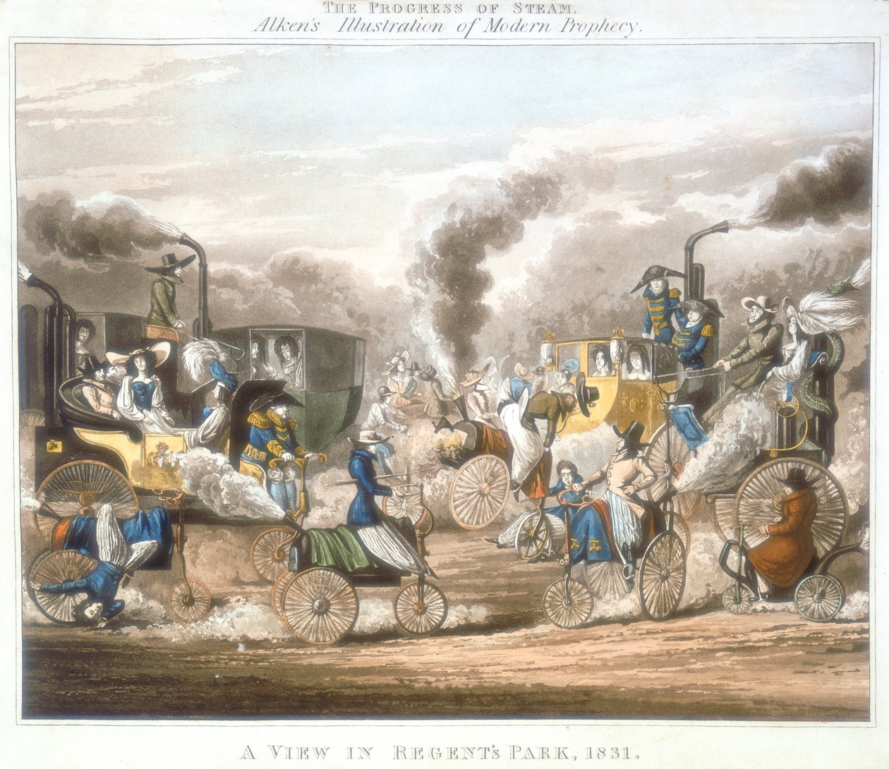 El progreso del vapor. Una vista en Regents Park, 1831 de Unbekannt
