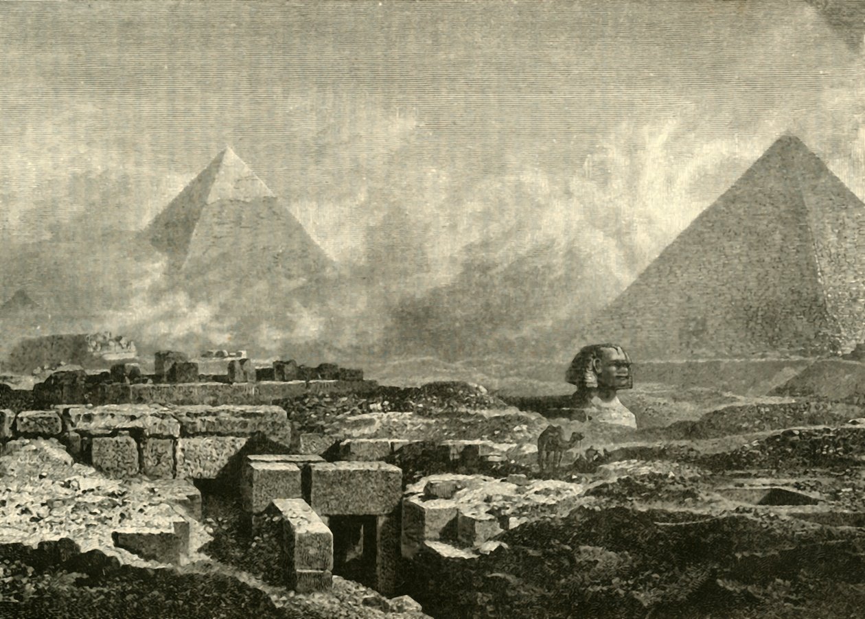 Las pirámides y la esfinge, 1890 de Unbekannt