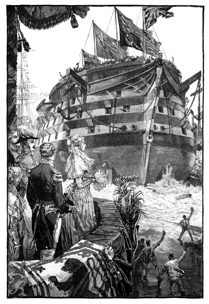 La Reina en el Lanzamiento del Trafalgar, 1841, 1900 de Unbekannt