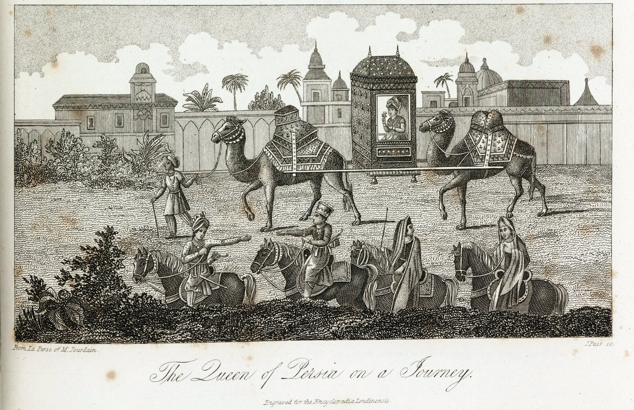 La reina de Persia llevada por camellos, c.1810-1829 de Unbekannt
