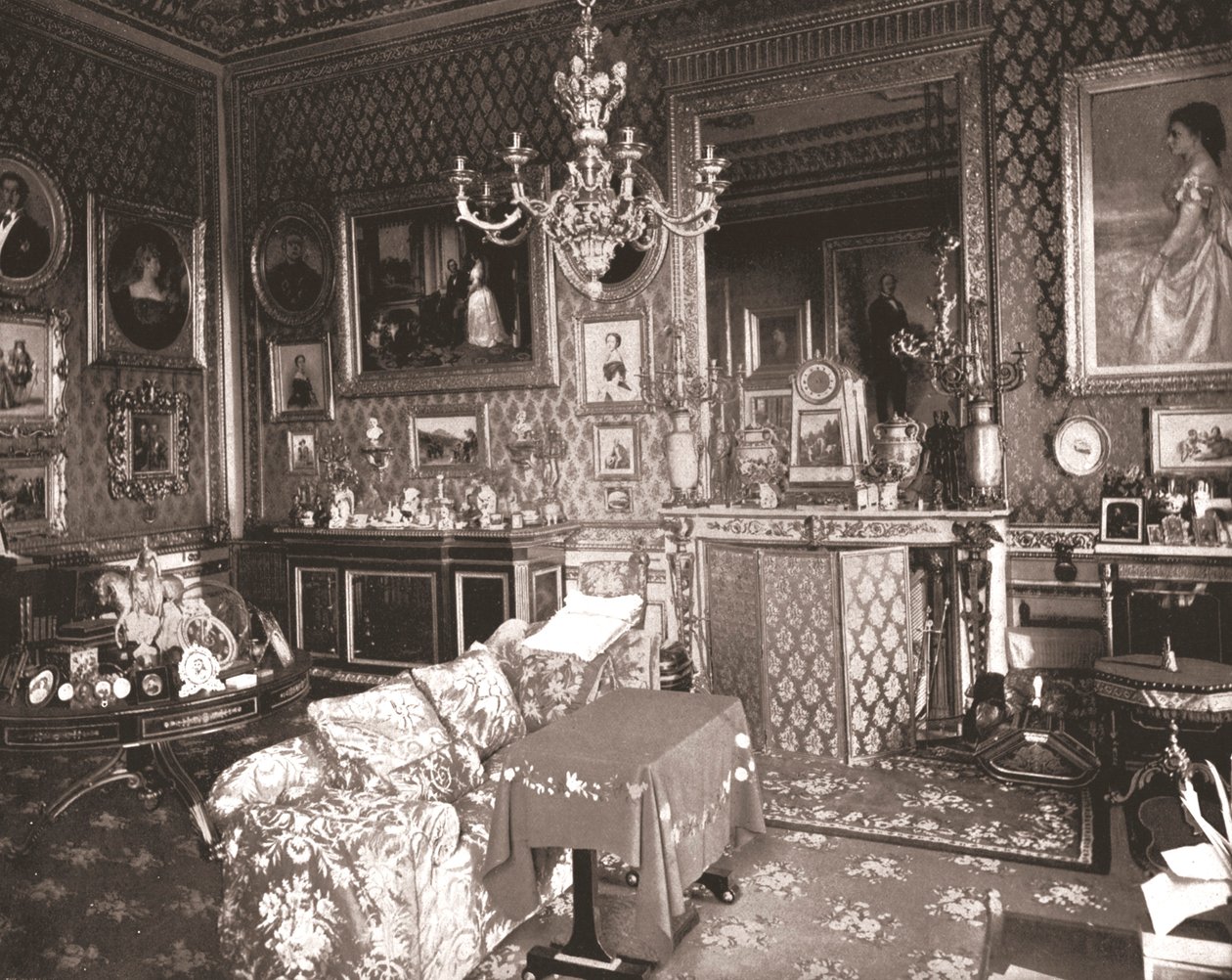 Sala de estar de la Reina, Castillo de Windsor, Berkshire, 1894 de Unbekannt