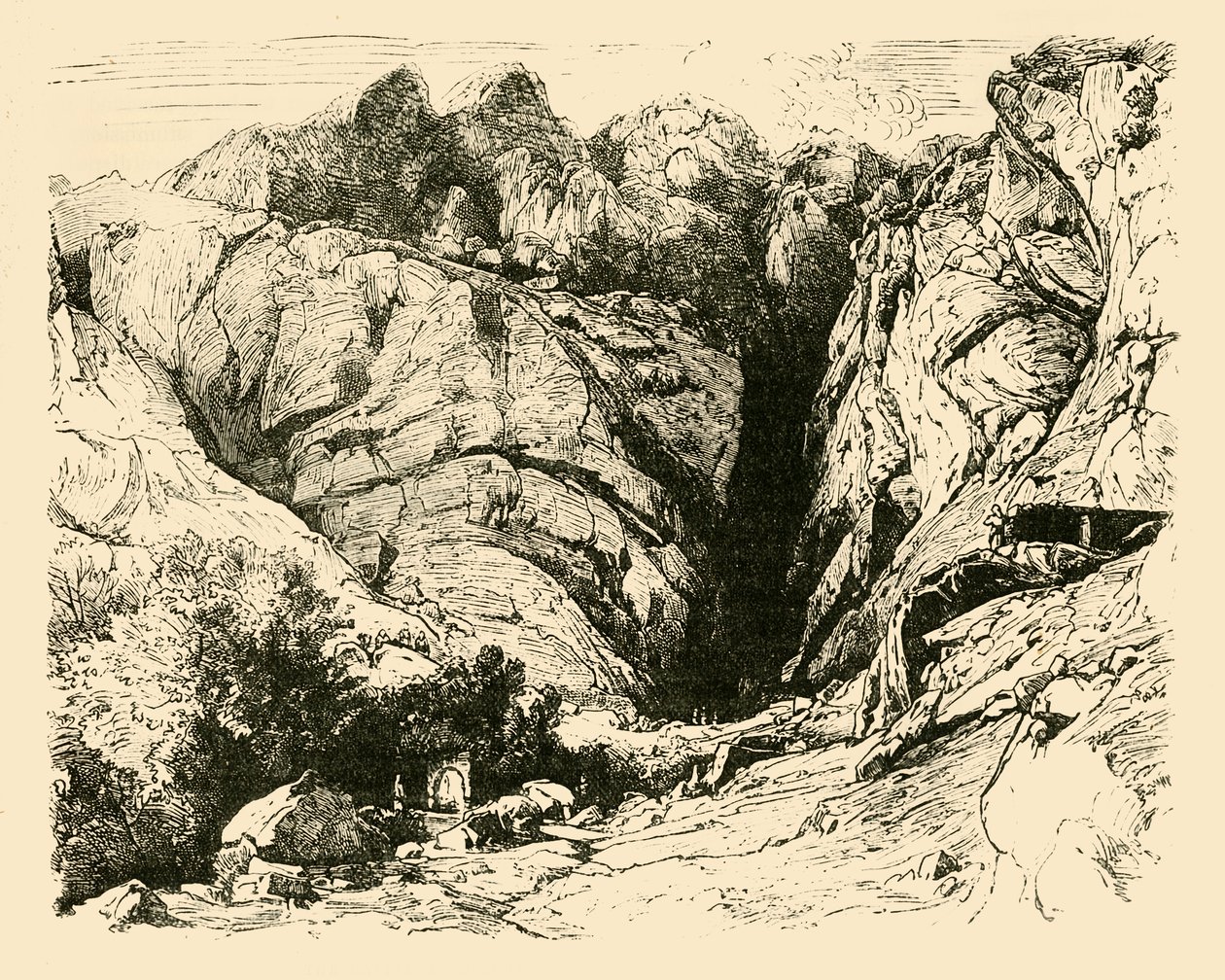 El barranco en Delfos, escena del rechazo de los galos, 1890 de Unbekannt