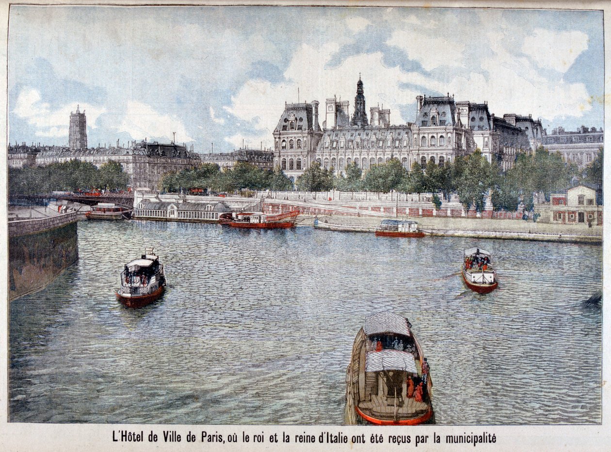 El Río Sena y el Hotel de Ville, París, 1903 de Unbekannt