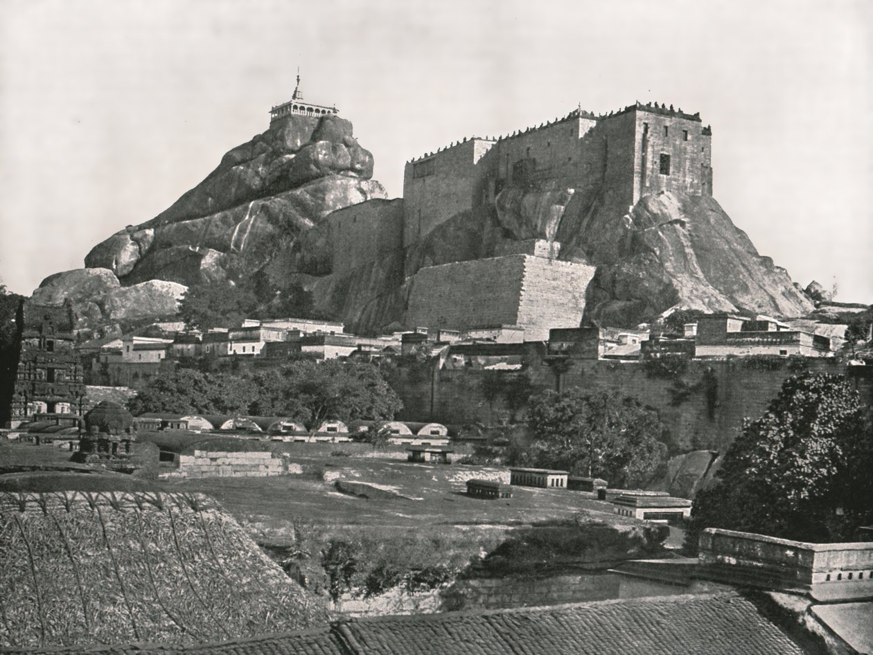 La Roca vista desde el norte, Trichinopoly, India, 1895 de Unbekannt