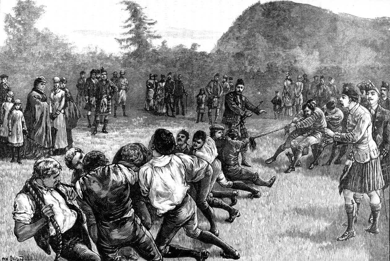 La Familia Real en las Tierras Altas, tira y afloja - finales del siglo XIX, 1900 de Unbekannt