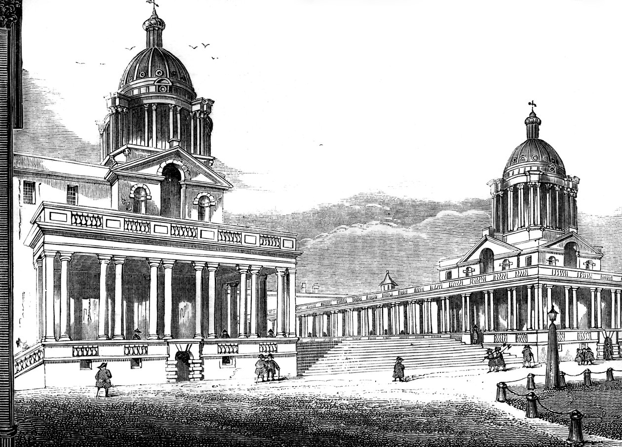 El Hospital Real, Greenwich, Londres, siglo XIX de Unbekannt
