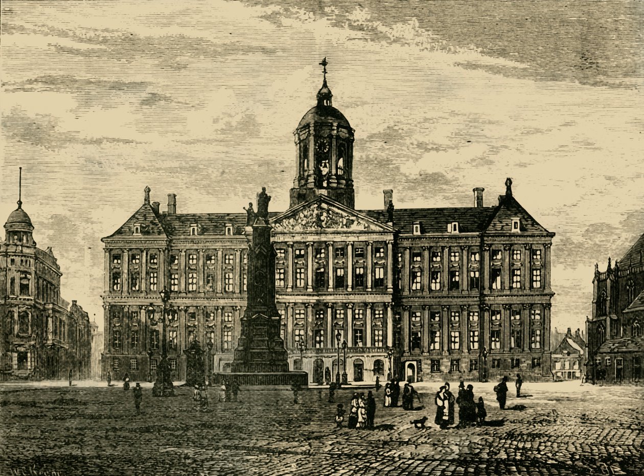 El Palacio Real, Ámsterdam, 1890 de Unbekannt