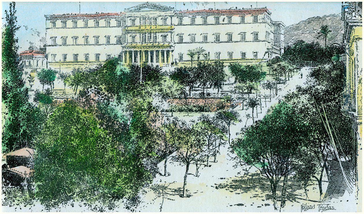 El Palacio Real, Atenas, Grecia, c1890 de Unbekannt