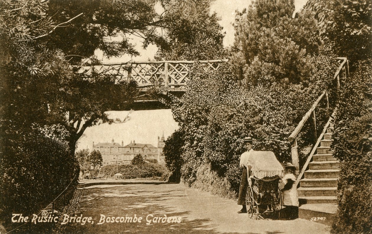 El Puente Rústico, Jardines de Boscombe, Bournemouth, Dorset, c1900-c1919 de Unbekannt