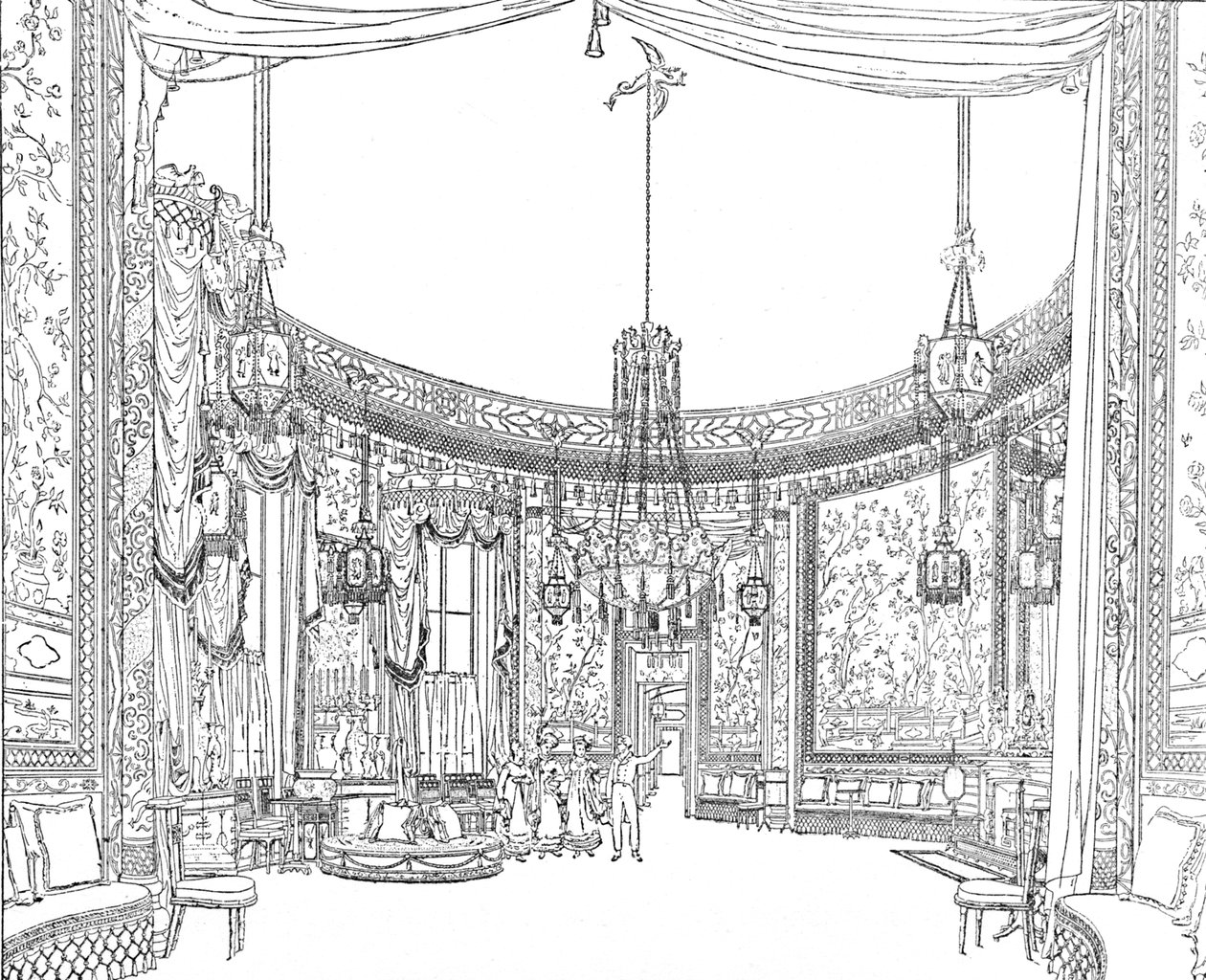 El Salón, alrededor de 1820. De las Ilustraciones de Nash de Unbekannt