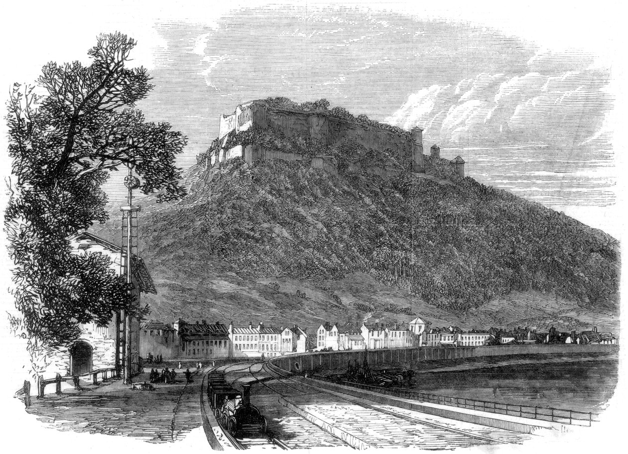 La fortaleza sajona de Königstein, en el río Elba, cerca de Dresde, Alemania, 1866 de Unbekannt