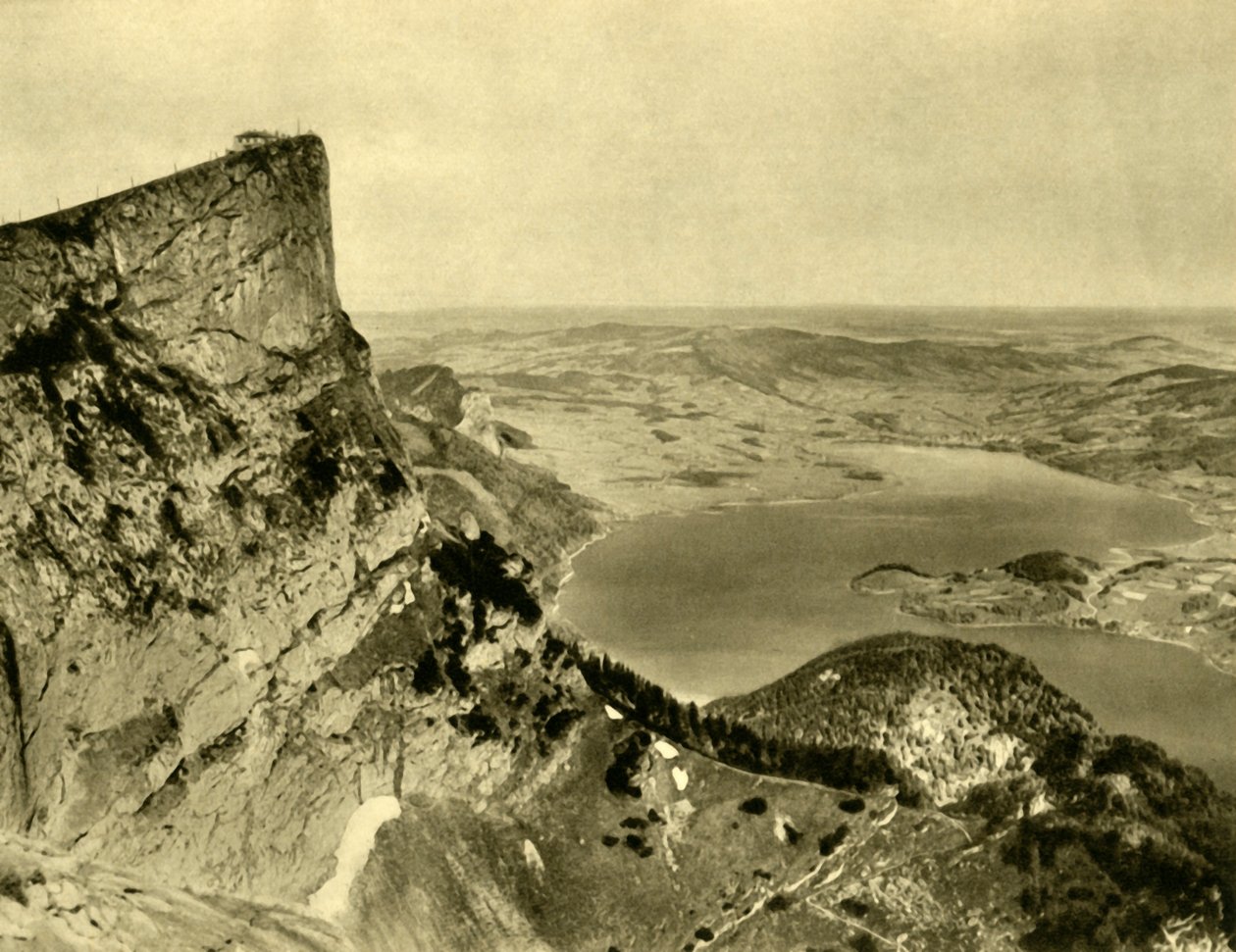 El Schafberg y el Mondsee, Alta Austria, c. 1935 de Unbekannt