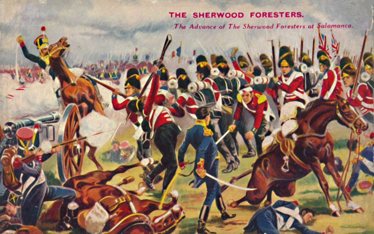 Los Sherwood Foresters. El avance de los Sherwood Foresters en Salamanca, 1812, 1939 de Unbekannt