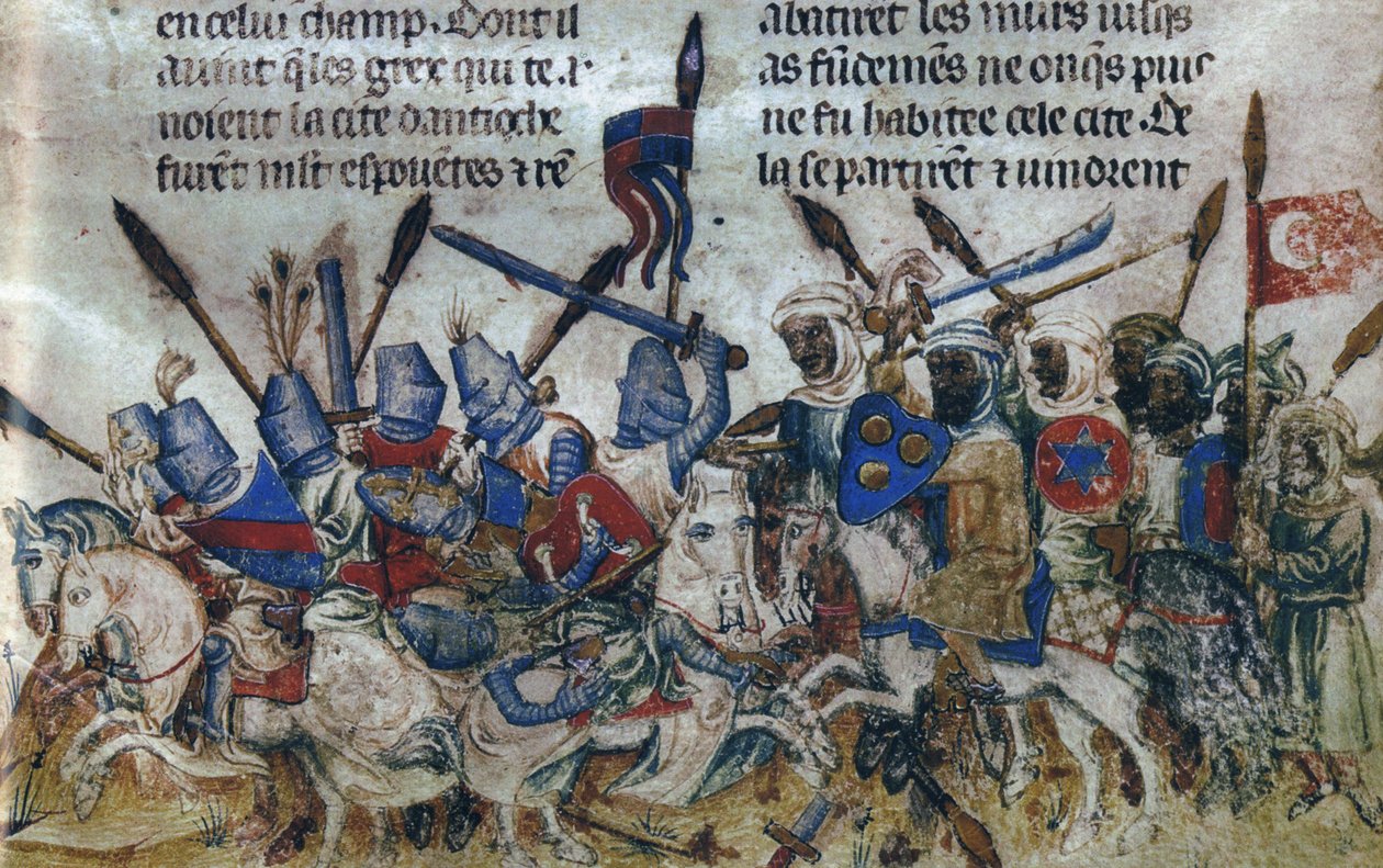 El Asedio de Antioquía durante la Primera Cruzada, ca 1200 de Unbekannt