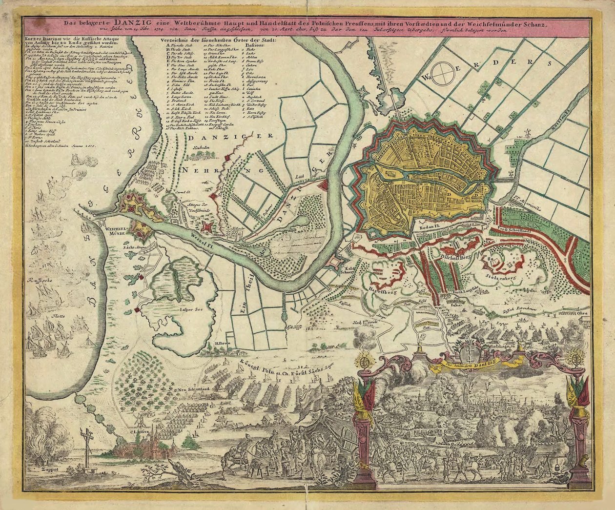 El sitio de Danzig, 1734, 1730s de Unbekannt
