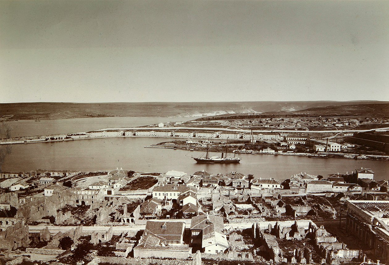 La Bahía Sur y el Cabo Paul, Sebastopol, Crimea, 1850s de Unbekannt