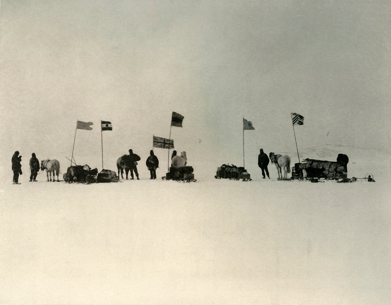 La salida desde el borde del hielo al sur de Hut Point, c. 1908, 1909 de Unbekannt