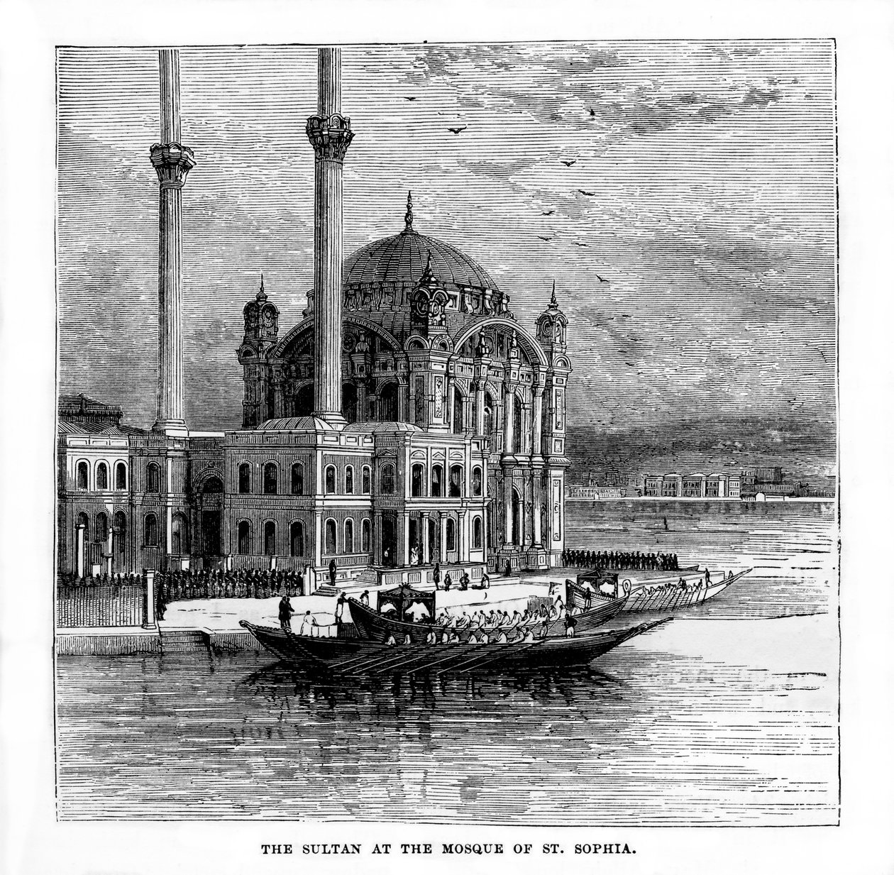 El Sultán en la Mezquita de Santa Sofía, Constantinopla, Turquía, siglo XIX de Unbekannt