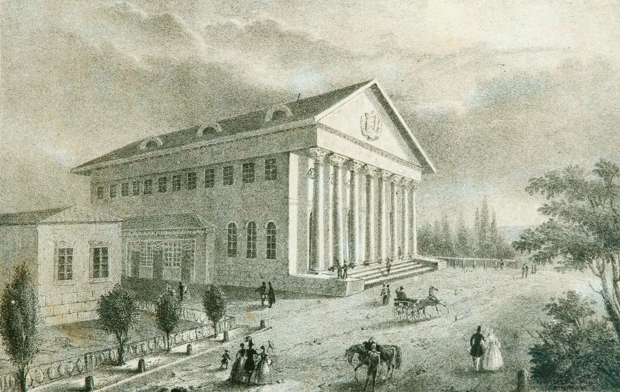 El Teatro de Verano en el Parque Petrovsky, Moscú, Rusia, 1840s de Unbekannt