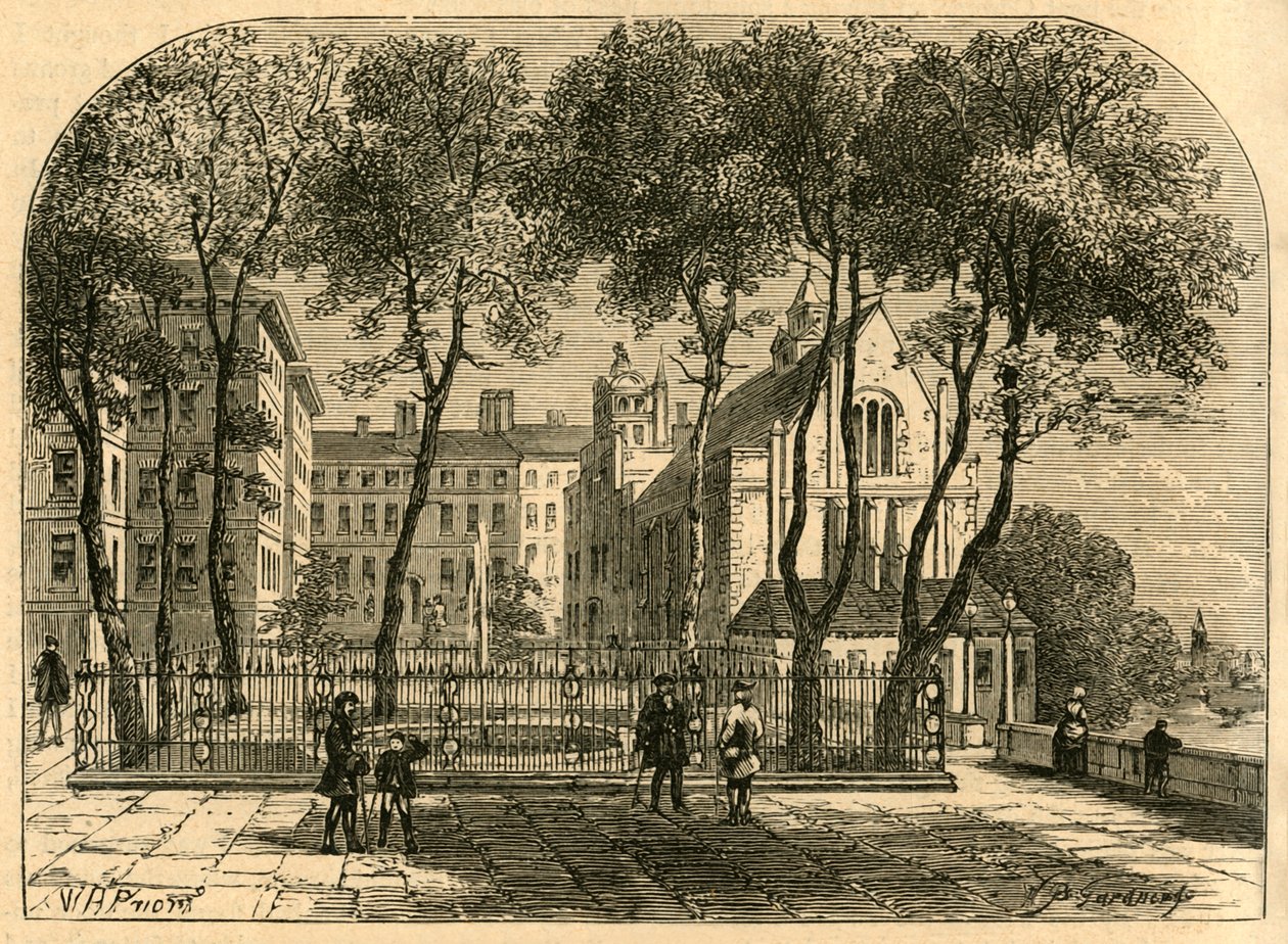 La fuente del templo, de una impresión antigua, 1897 de Unbekannt
