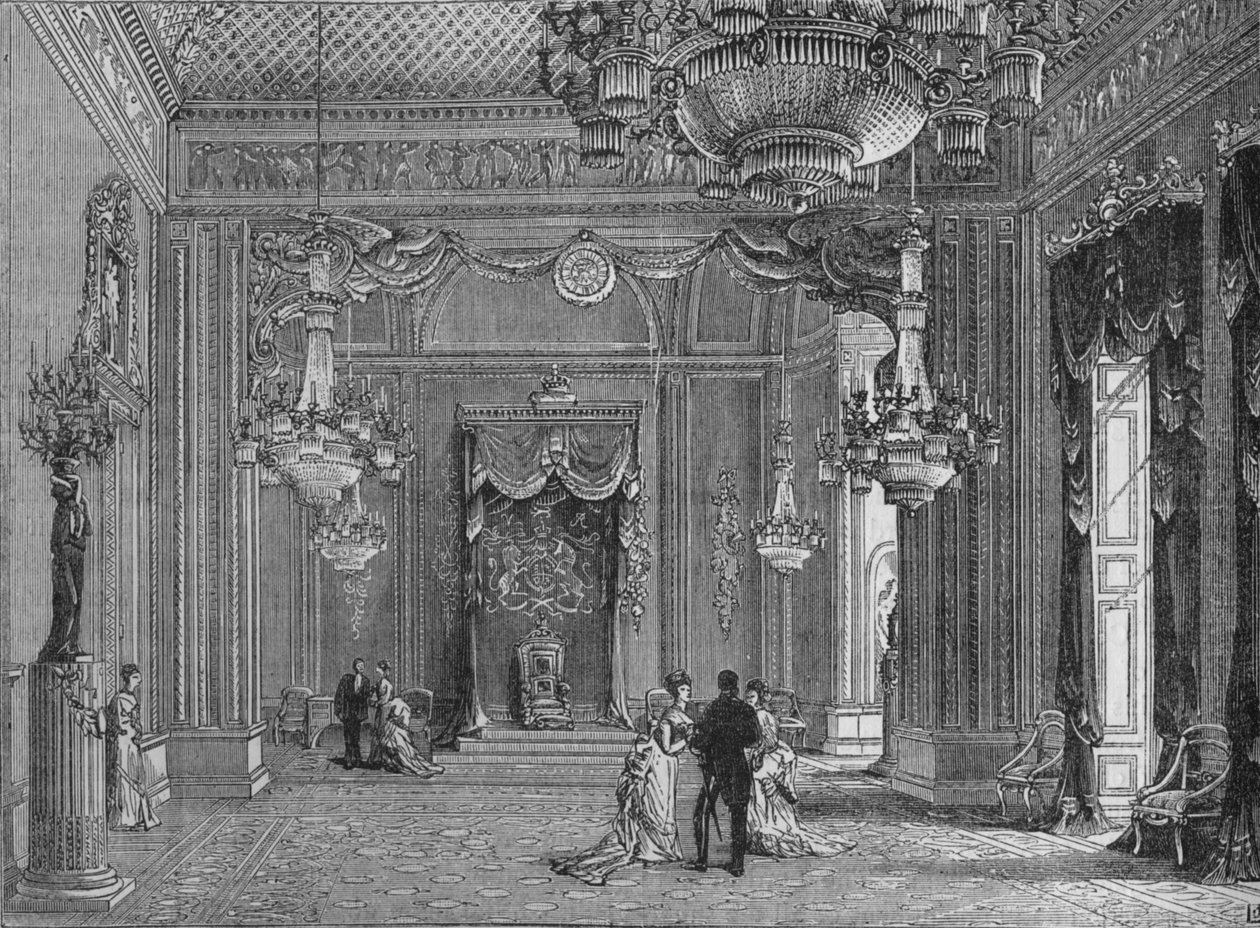 La sala del trono, Palacio de Buckingham, Westminster, Londres, c1875 1878 de Unbekannt