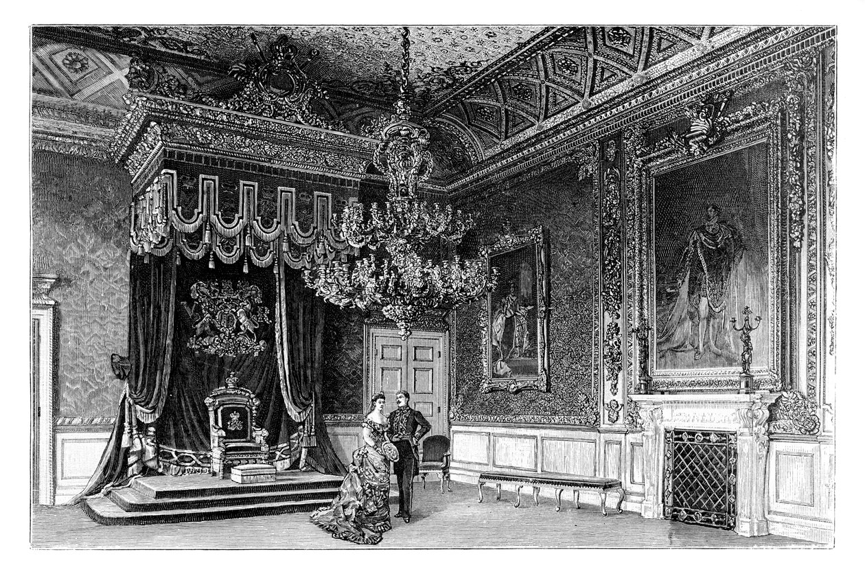La sala del trono, Palacio de St. James, Londres, c. 1888 de Unbekannt