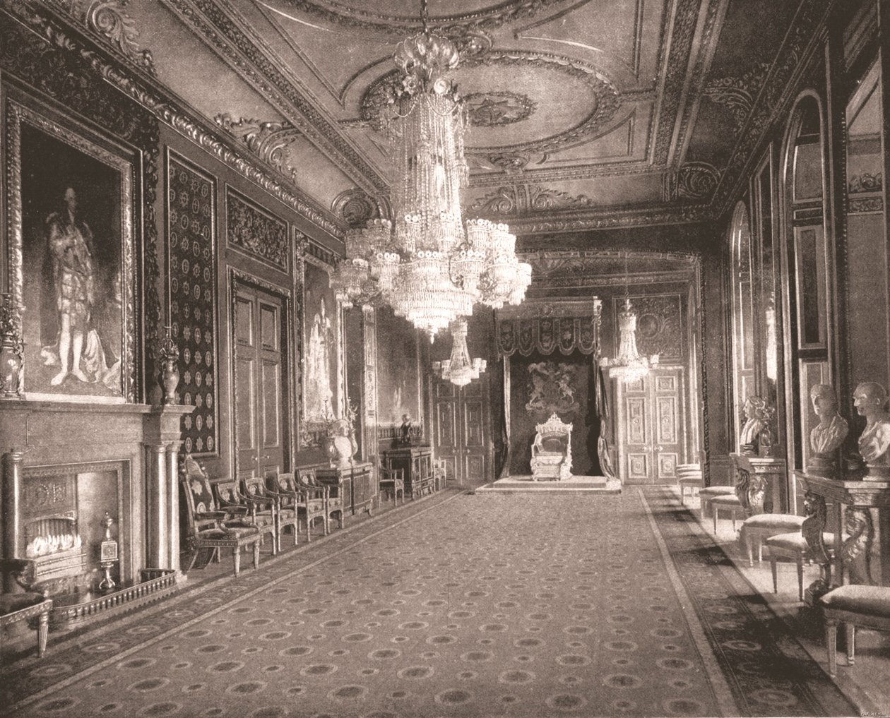 La sala del trono, Castillo de Windsor, Berkshire, 1894 de Unbekannt
