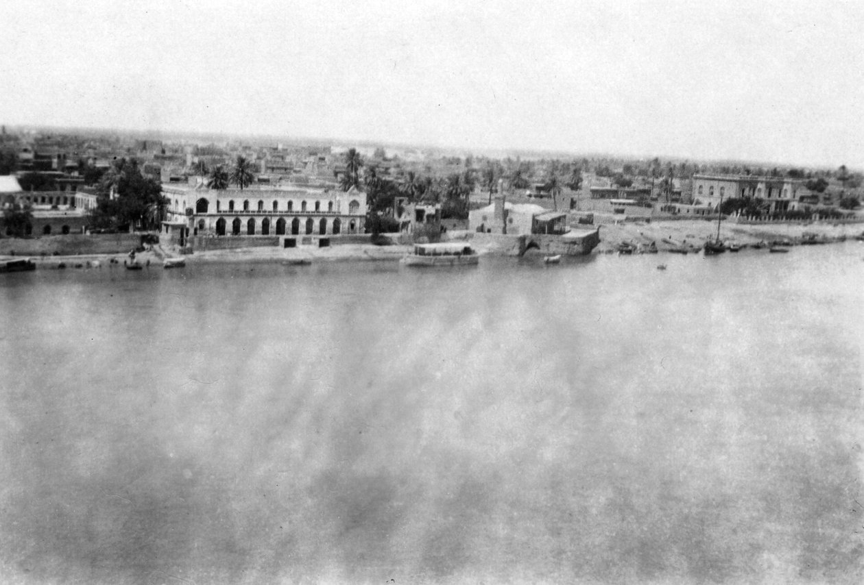 El río Tigris desde el 31º hospital general británico, Bagdad, Mesopotamia, Primera Guerra Mundial, 1918 de Unbekannt