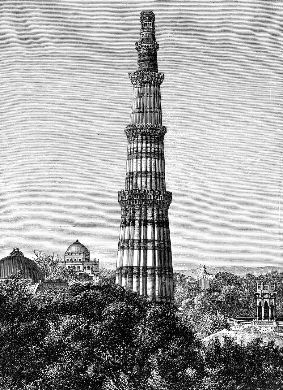 La Torre de Kutar, Delhi, India, 1895 de Unbekannt