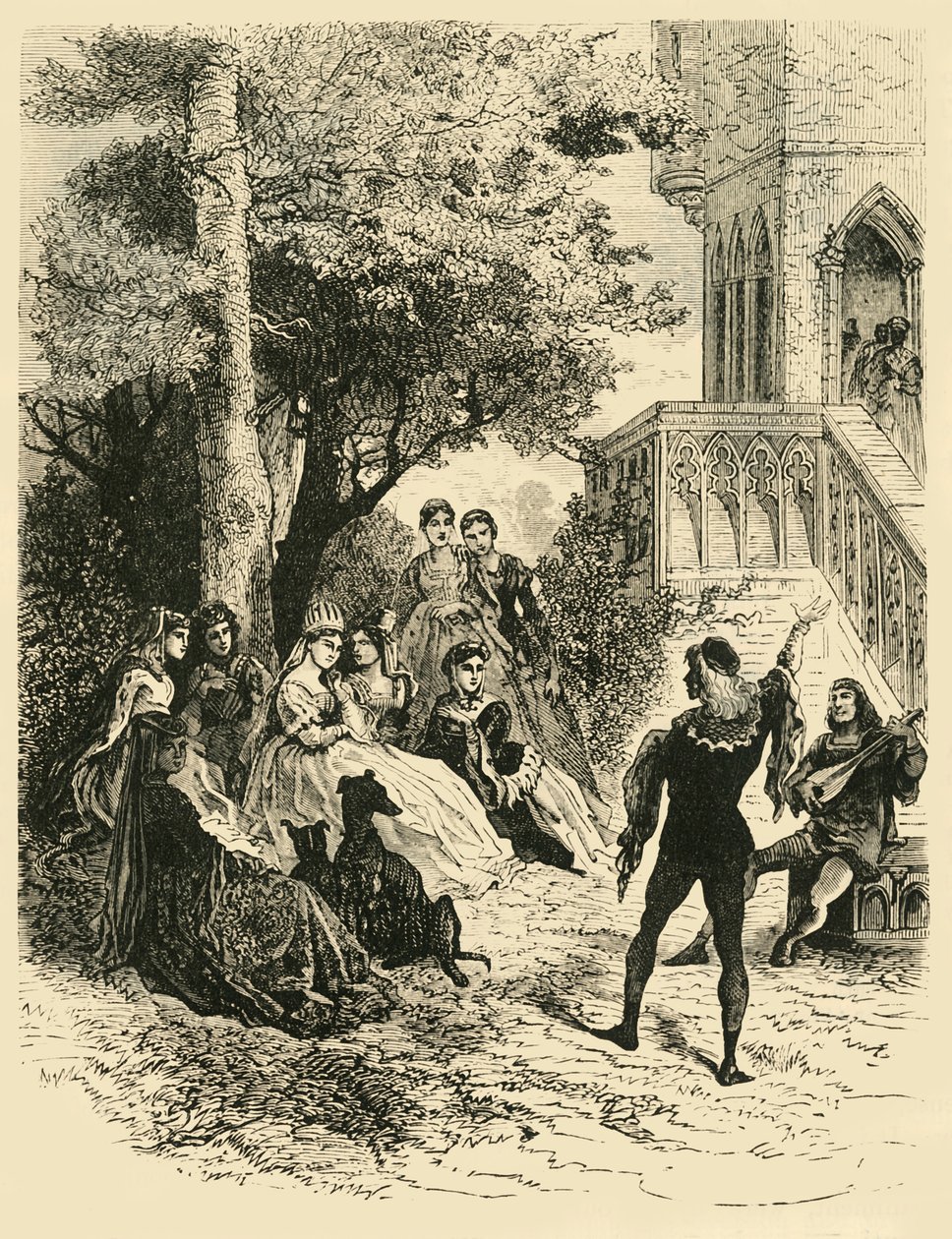 El trovador Adenes en la corte de la Reina María de Brabante, 1274-1285, 1890 de Unbekannt