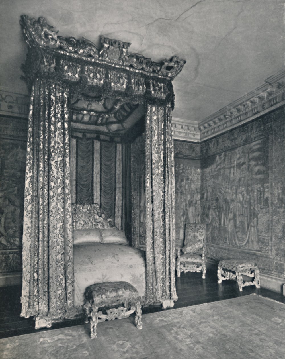 Los Embajadores Venecianos en Knole. La Cama Hecha para Jacobo I, La Silla y Taburetes de Unbekannt