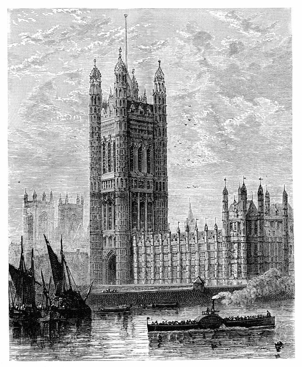 La Torre Victoria y las Casas del Parlamento, Londres, 1900 de Unbekannt