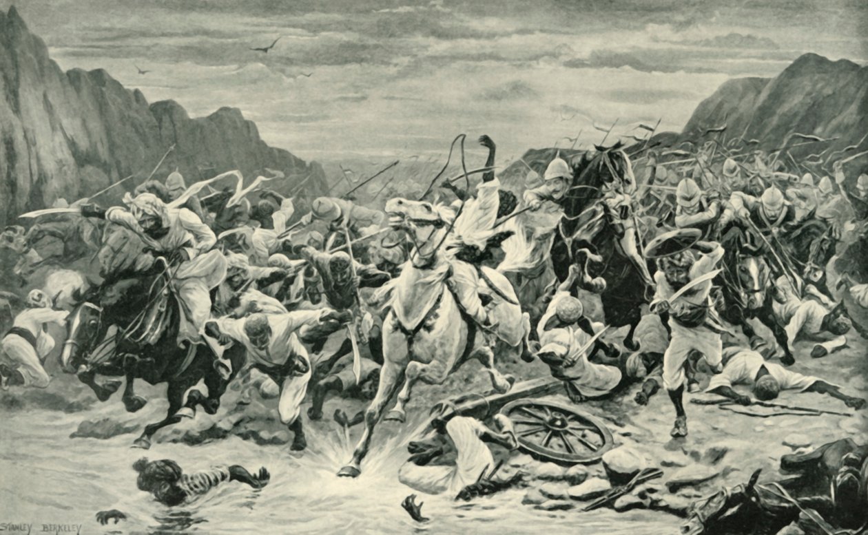 La victoria de Kandahar, persecución de caballería hasta el río Arghandab de Unbekannt