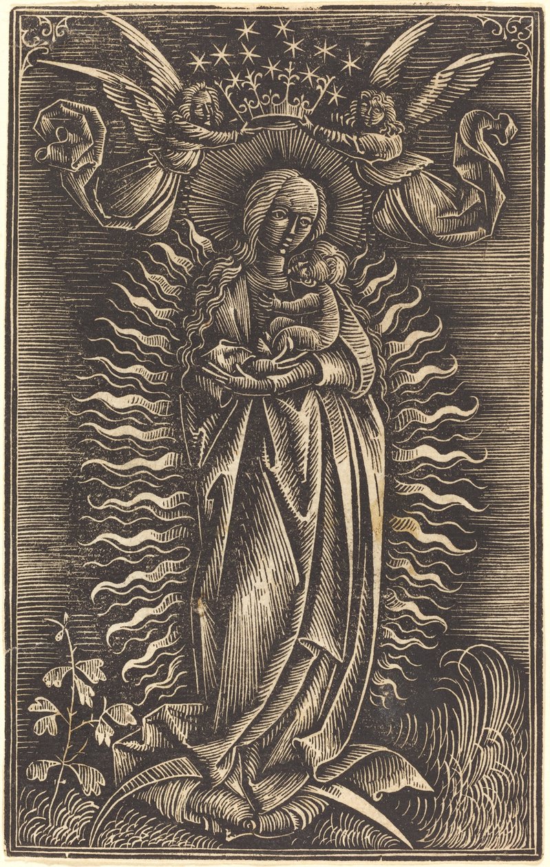La Virgen Coronada por Dos Ángeles, c. 1500 de Unbekannt