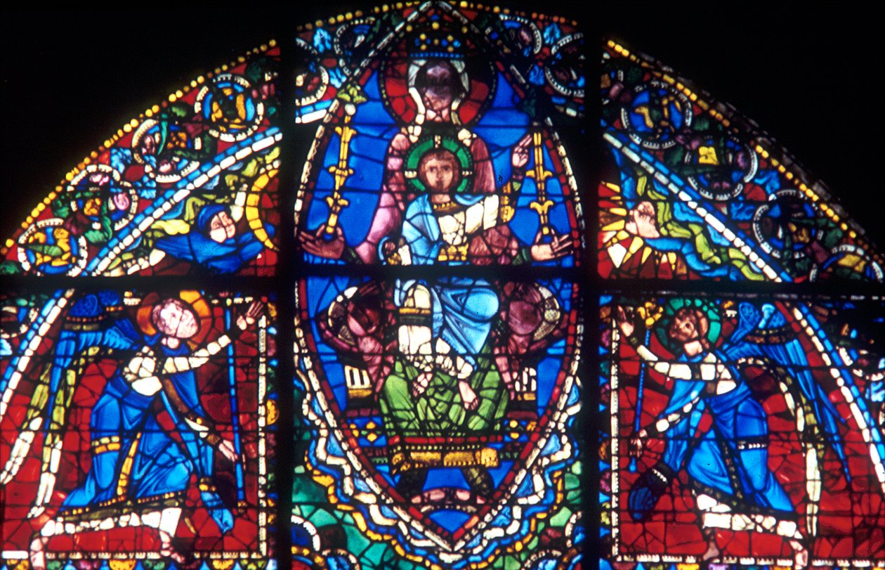 La Virgen y Cristo rodeados de ángeles, siglo XII de Unbekannt