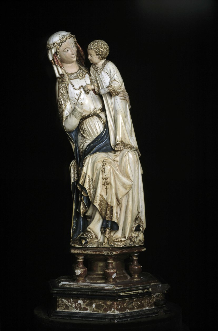 La Virgen y el Niño Jesús. Estatua de mármol alrededor de 1350-1375. 45 cm. Colegiata Notre Dame. Villeneuve les Aviignons (Gard). de Unbekannt