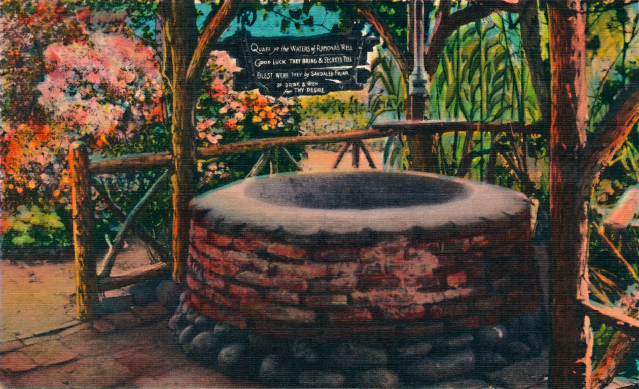 El Pozo de los Deseos en el Lugar de Matrimonio de Ramona, Ciudad Vieja. San Diego, California, c1941 de Unbekannt