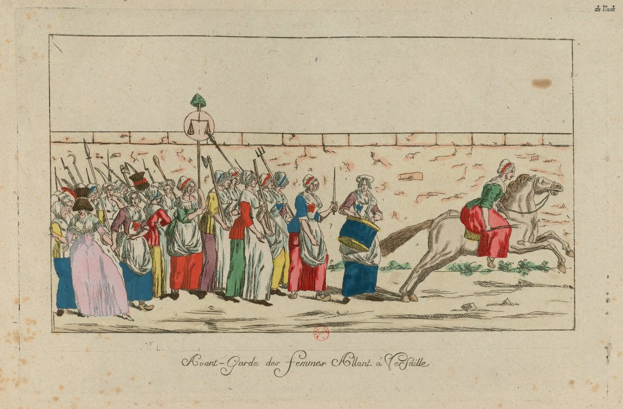 La marcha de las mujeres sobre Versalles, 5 de octubre de 1789, 1789 de Unbekannt