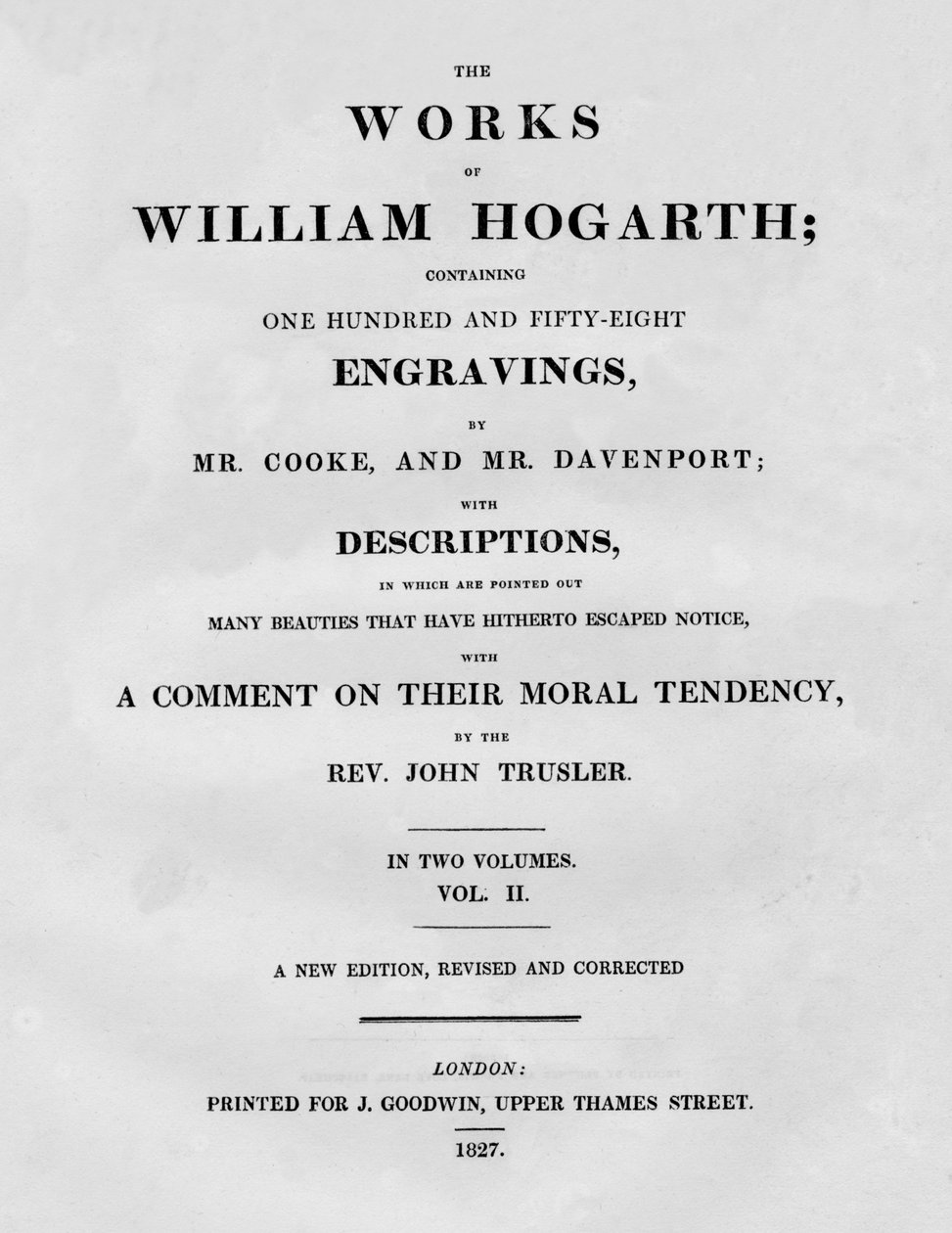 Las obras de William Hogarth, Vol II, 1827 de Unbekannt