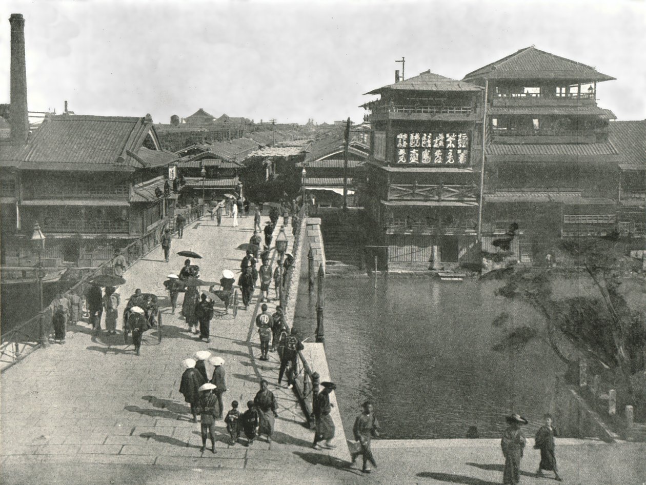 El Puente Yebisu, Osaka, Japón, 1895 de Unbekannt