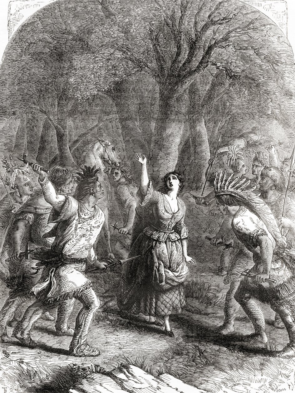 El secuestro y posterior asesinato de Jennie, también conocida como Jane McCrea, por indios en 1777 durante la Guerra Revolucionaria Americana de Unbekannt