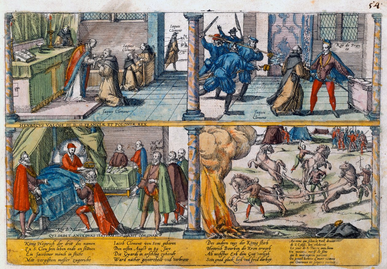El asesinato de Enrique III de Francia, 1589 de Unbekannt