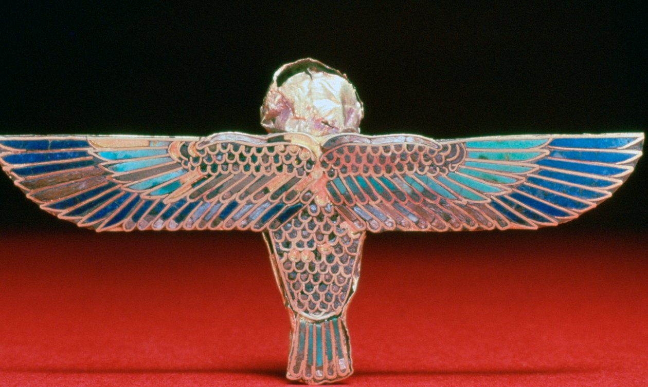 El reverso de un amuleto ba con alas doradas, período ptolemaico, Egipto, siglo IV-I a.C. de Unbekannt