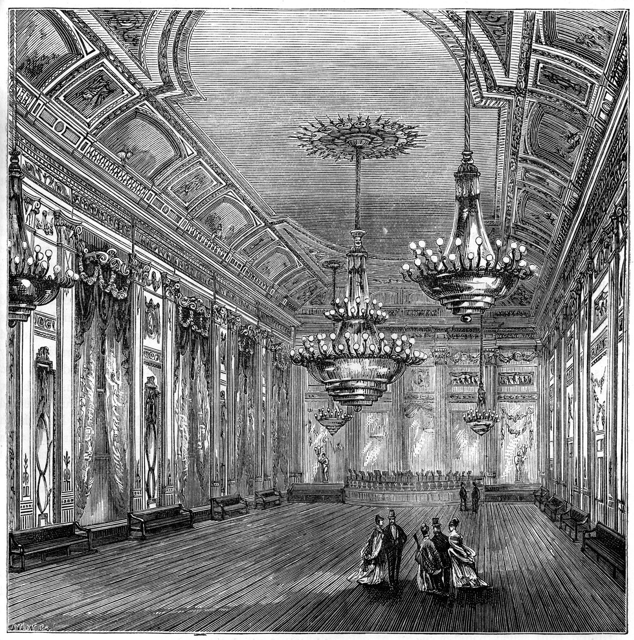 El salón de baile en las habitaciones de Willis, Londres, 1891 de Unbekannt